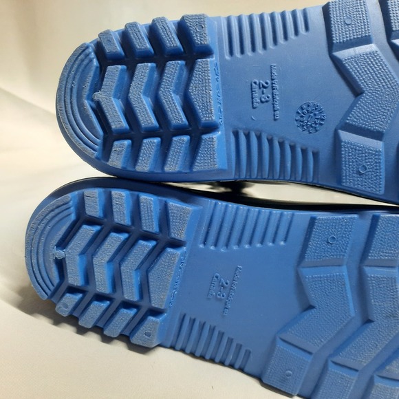 NWOT Unisex Kids Blue Rubber Rain Boots 2-3 - Picture 7 of 8